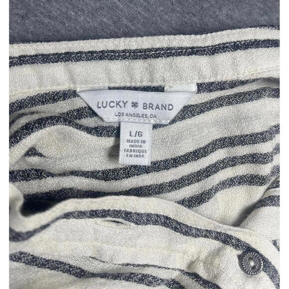 Lucky Brand Women's Striped Button-Up Blouse, Size Large Lucky Brand Womans - Picture 3 of 5